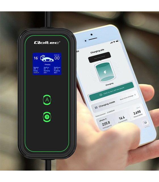 Wallbox Wifi, app, Mobile charger for an EV electric car with 2in1 regulation Type2 | 11kW | CEE 5 PIN | Wi-fi| LCD