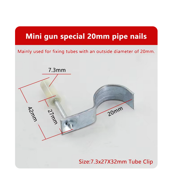 Fastener Set Nails 20mm Nails Suitable for 7.3mm8.5mm Nail Gun (Color : Tube 20mm)