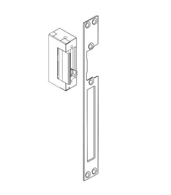 Double-sided straight plate for electric door strike | Catch plate | 250mm | Stainless steel