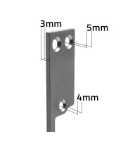 Double-sided straight plate for electric door strike | Catch plate | 250mm | Stainless steel