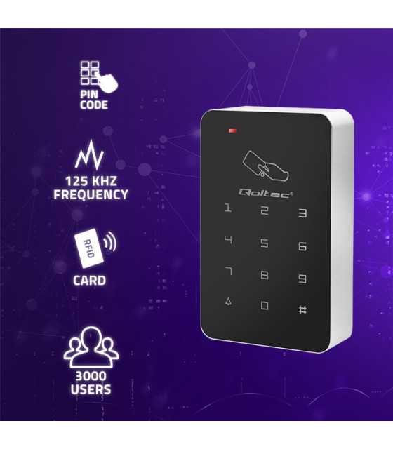 Qoltec code lock FEBE with RFID reader | Code | Card | keyfob | EM