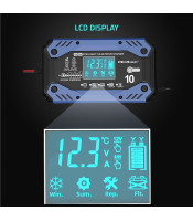 Intelligent SMART ΦΟΡΤΙΣΤΗΣ ΜΠΑΤΑΡΙΩΝ AGM, LiFePO4, GEL, 12v, 24v 10A, LCD DisplayA