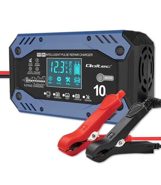 Intelligent SMART ΦΟΡΤΙΣΤΗΣ ΜΠΑΤΑΡΙΩΝ AGM, LiFePO4, GEL, 12v, 24v 10A, LCD Display