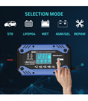 Intelligent SMART ΦΟΡΤΙΣΤΗΣ ΜΠΑΤΑΡΙΩΝ AGM, LiFePO4, GEL, 12v, 24v 10A, LCD DisplayA