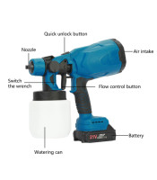 Electric Cordless Paint Sprayer Hvlp Spray Gun Fence Sprayer With 2 Battery