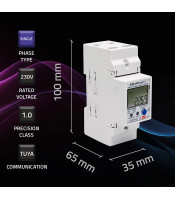 Qoltec Монофазен електронен разходомер за DIN шина | 230V | LCD | Wi-Fi