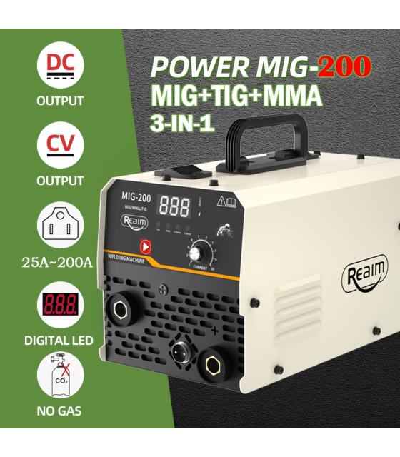 REAIM Welding Machine MIG400 MMA&MIG&TIG 3IN1 Portable IGBT inverter welding machine