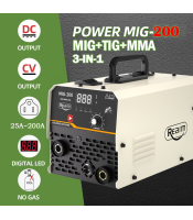 ΗΛΕΚΤΡΟΚΟΛΛΗΣΗ  ΣΥΡΜΑΤΟΣ 200A MIG/MMA/TIG , IGBD INVERTER - 0.5 ΣΥΡΜΑ