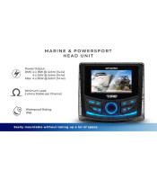 Marine and Powersports Headunit 3" Color TFT screen , 2 Zones, 4 volts Output, BT, RDS 4 X 50 Watts