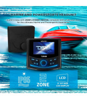 Marine and Powersports Headunit 3" Color TFT screen , 2 Zones, 4 volts Output, BT, RDS 4 X 50 Watts