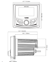 Marine and Powersports Headunit 3" Color TFT screen , 2 Zones, 4 volts Output, BT, RDS 4 X 50 Watts