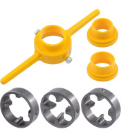 6Pcs комплект водопроводни инструменти за нарязване на PVC тръби с кръгла матрица за тръби, 1/2" 3/4" 1"