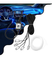 RGB LED Car Fiber Optic Interior Lamp Decor Ambient Light Strips App Control