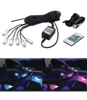 RGB LED Car Fiber Optic Interior Lamp Decor Ambient Light Strips App Control