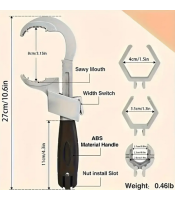 Multifunctional Sink Wrench Large Opening Faucet Spanner Aluminum