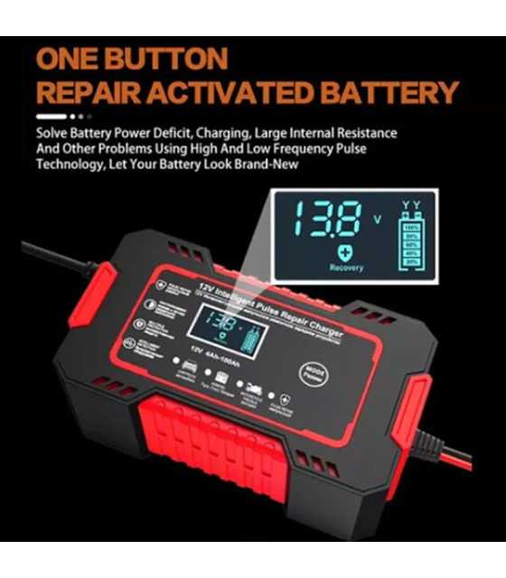 12V 6A Intelligent Pulse Repair Battery Charger For Truck Auto Car ...