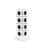 Socket tower with 8 protective contact sockets