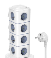 Socket tower with 8 protective contact sockets
