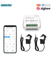 Tuya Smart ZigBee Energy Meter Bidirection 1, 2 Channel with Current Transformer Clamp App Monitor Power 80A