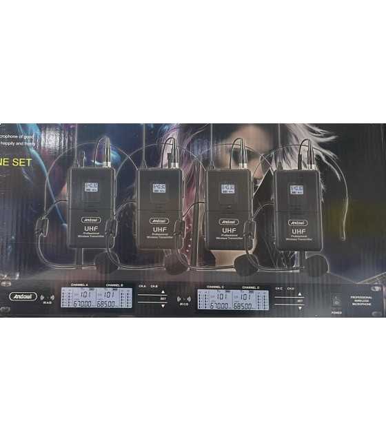 4 WIRELESS MICROPHONES & VHF