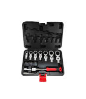 Rotatable Ratchet Wrench Set, 72 engrenagem balançando a cabeça, Combinação intercambiáveis, 180 ° Torque flexível