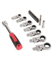 Rotatable Ratchet Wrench Set, 72 engrenagem balançando a cabeça, Combinação intercambiáveis, 180 ° Torque flexível