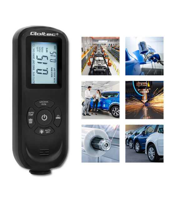 Qoltec Coating thickness gauge with LCD | 0~2000um