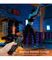 Gym Timer, 16.5" Large Digital Wall Clock for Gym Interval Workout, Remote Control LED