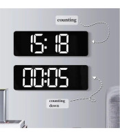 16 Inch Wall-mounted Digital Wall Clock Remote Control Temp Date Week Display