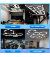 ZT1028, 14 Hexagon LED Light for Garage,  High Brightness Honeycomb Hex Car Detailing
