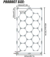 ΦΩΤΙΣΤΙΚΟ ΟΡΟΦΗΣ 15 HEXAGONS LED ΓΙΑ DETAILING & ΠΛΥΝΤΗΡΙΑ ΑΥΤΟΚΙΝΗΤΩΝ