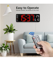 16 Inch Wall-mounted Digital Wall Clock Remote Control Temp Date Week Display