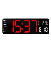 16 Inch Wall-mounted Digital Wall Clock Remote Control Temp Date Week Display