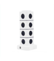 Socket tower with 8 protective contact sockets