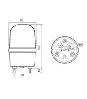 MEDIUM WARNING LIGHT LED 85X160 C-1101 230VAC YELLOWCM-220 ORANGE