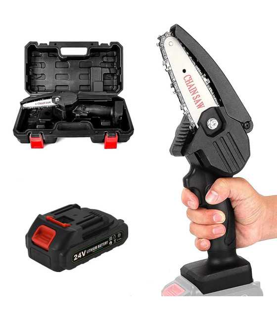 Mini Cordless Electric Chain Saw One-Hand Woodworking Wood Cutter 1...