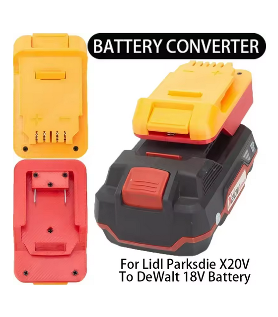 Адаптер за Lidl Parkside X20V към DeWalt 18/20V Li-Ion/Nickel батерия, съвместим с DeWalt Tools серия безжични бормашини