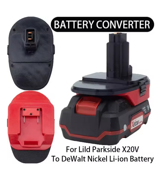 Adapter for Lidl Parkside X20V to DeWalt Li-Ion/Nickel Battery Adapter Compatible with DeWalt Tools Cordless Drill Series