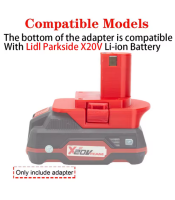 Battery Adapter for Ryobi ONE+ 18V Li-Ion Tools Converter to LIdl Parkside X20V Li-Ion Battery Adapter