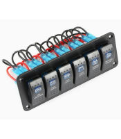 6 Gang LED Car Boat Switch, Panel Dual USB Cigarette Lighter Socket...
