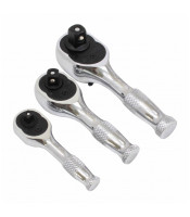 3pcs Reversible Quick Release Stubby Ratchet Handl