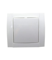 One-way light switch, single, 10A, 250VAC, white, Karre Plus029-12071