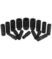 DEEP IMPACT SOCKET Set 1/2 Dr 10mm-24mm 6pt Hex Long