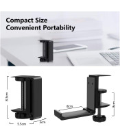 Foldable Headphone Stand Hanger Under Desk Clamp Save Space Metal Headphone Headset Holder for Universal Headphones