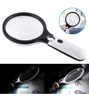 Handheld Magnifying Glass with 3 LED Light, 3X 45X Handheld Illuminated