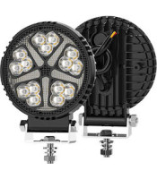 4 inch Round 12Led Auxiliary Amber 5-Line DRL Spot Light, White and Yellow Color