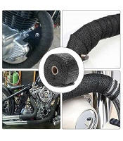 black 5M Heat Insulation Wrap Exhaust Header Pipe Tape Universal for Car Motorcycle