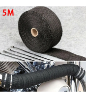 black 5M Heat Insulation Wrap Exhaust Header Pipe Tape Universal for Car Motorcycle