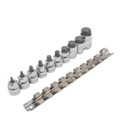 A-M10HEXL 10PCS 3/8" + 1/2" DR. LOW PROFILE METRIC HEX BIT