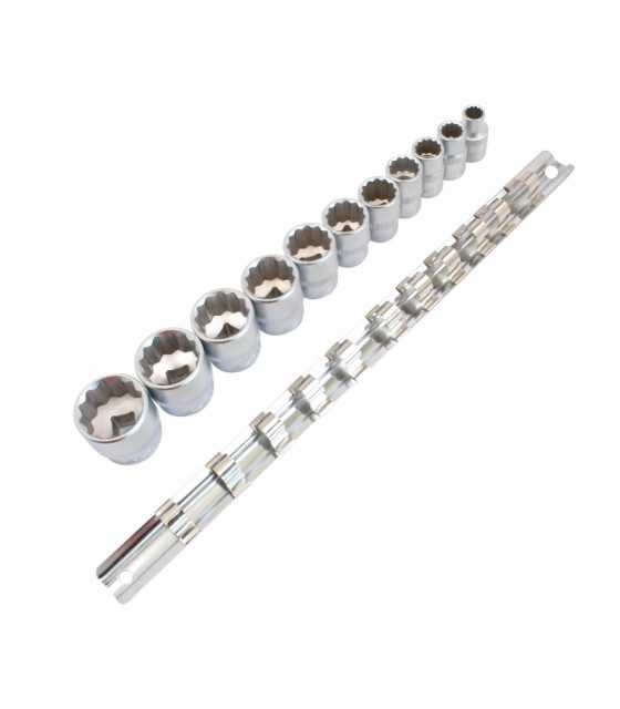 А-11IM12 11бр. 3/8'' д-р императорски 12pt къс контакт комплект